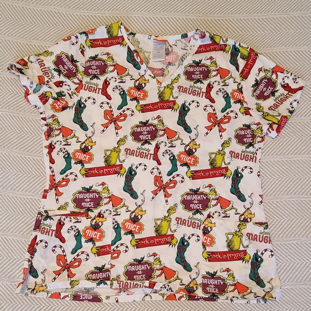 Dr. Seuss Grinch Scrub Top